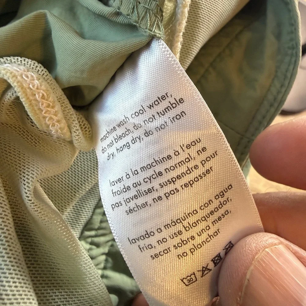 Onia The Calder Mens Sage Green Nylon Swim Shorts Trunks Size 34 7 Inch Inseam